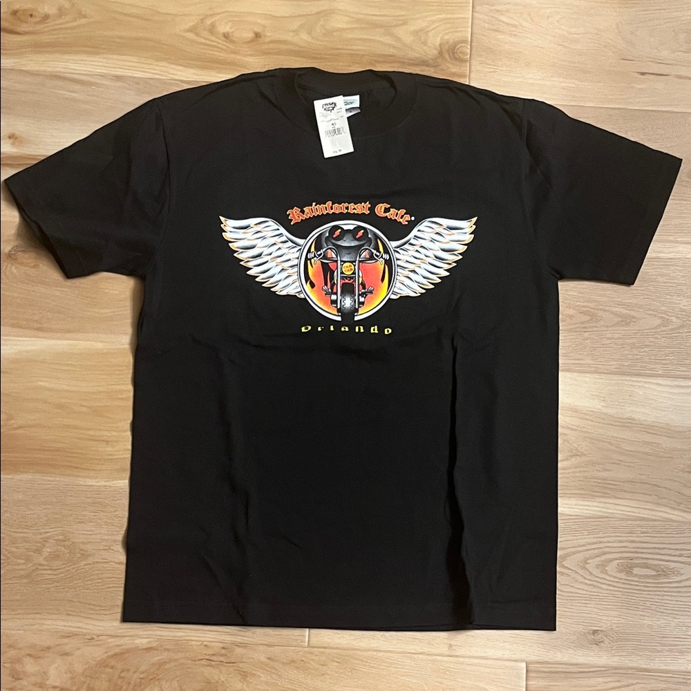 RAINFOREST cafe Black Winged Graphic Tee